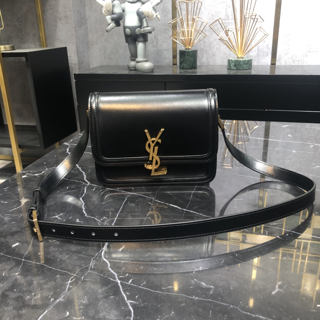 Saint Laurent Solferino Box Small Calfskin Handbag Shoulder Bag Black 634306 